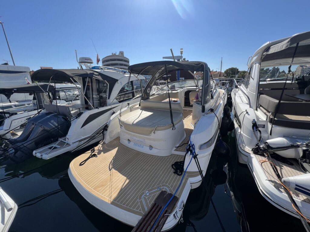 The new Bavaria S29 motor yacht cruising the Adriatic, ideal for charter from Biograd