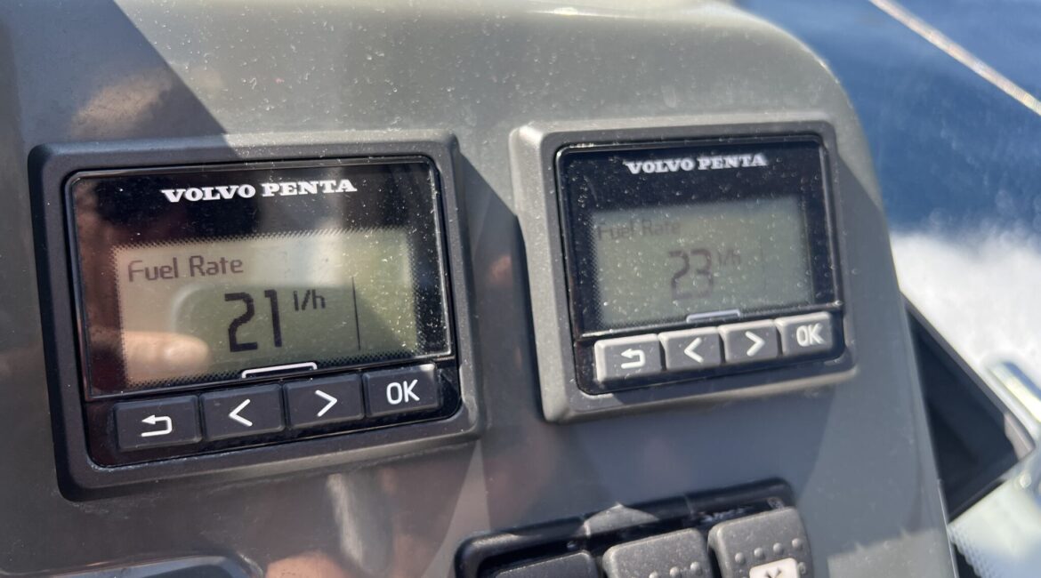 Bavaria S33 Palermo beim Cruisen an der Adria während eines realen Verbrauchstests