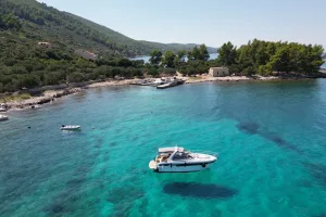 Bavaria S30 motor yacht cruising in the Adriatic Sea