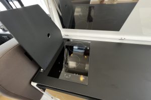 Kitchen and saloon inside Bavaria SR36