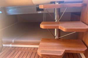 Spacious cockpit and modern cabin of the Terra Nauta motor yacht